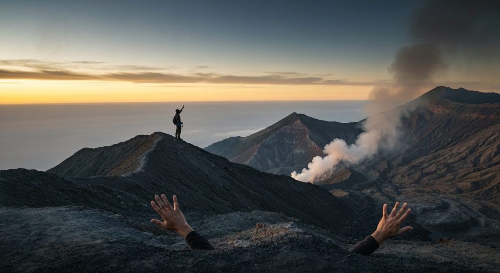 kawah ijen faq frequently asked questions guide — Photorealistic editorial travel photograph relevant to: An independent